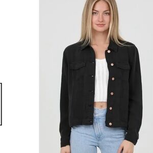 Angie Black Jean Jacket for Women